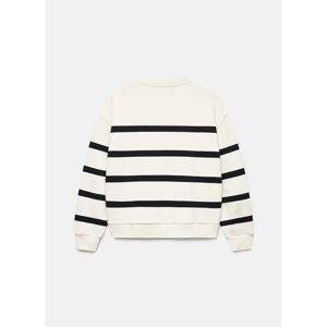 Mint Velvet Neutral Cotton Blend Striped Sweatshirt
